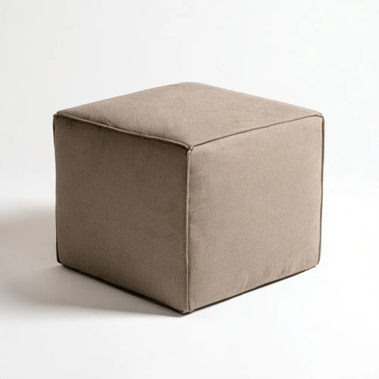 Kwadratowe tapicerowane siedzisko Taupe 45 x 45 x 45 cm